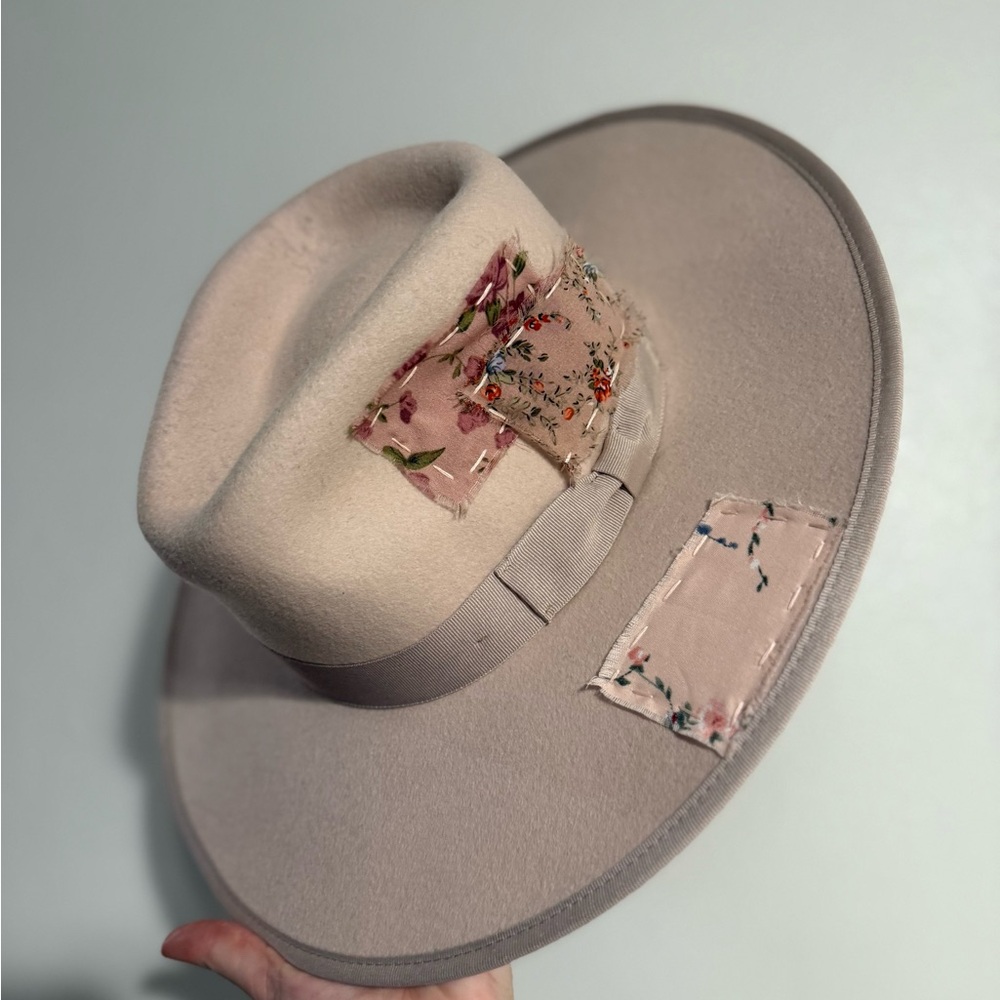 Soft pink Patchwork Panama Hat